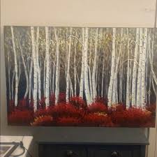 Brighten up your porch with a wooden garden bench and a tranquil fountain, or complete your outdoor space with accent pieces like plant stands, lanterns , outdoor rugs, colorful cushions, and decor. Pier 1 Wall Decor Red Birch Trees Acrylic Art From Pier One Imports Poshmark