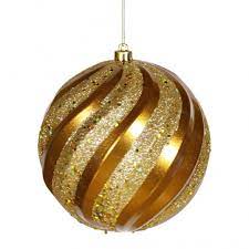 Gold glitter christmas ball ornament flairinteriorsdesign. 6 Inch Matte Glitter Swirl Christmas Ball Ornament Antique Gold M112016