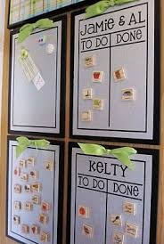 simple chore chart with magnetic white boards like the