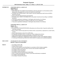 Certified Dental Assistant Resume Samples Velvet Jobs