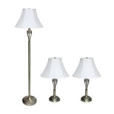 This set includes a table and six chairs, all made from a blend of solid and engineered wood. Elegant Designs Antique Brass Three Pack Lamp Set 2 Table Lamps 1 Floor Lamp The Home Depot Canada