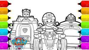 Printable free chase paw patrol list coloring page. Paw Patrol Chase Marshall Ryder And Vehicles Coloring Pages Youtube
