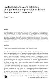 Pdf Political Dynamics And Religious Change In The Late Pre Colonial Banda Islands Eastern Indonesia
