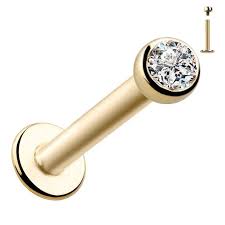 2mm Diamond Bezel Set 14k Gold Labret Tragus Cartilage Flat Back Earring Flat Back Earrings Diamond Nose Ring Nose Ring Jewelry