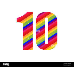 10 Number Rainbow Style Numeral Digit. Colorful Number Vector Illustration  Design Isolated on White Background Stock Photo - Alamy