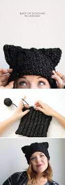 Black Cat Slouch Hat Free Crochet Cat Hat Pattern Persia Lou Crochet Hats Crochet Cat Hat Crochet Hat Pattern