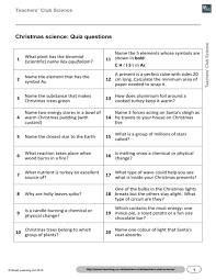One person will serve as moderator, passing out the trivia game sheets and writing utensils. Christmas Science Quiz Questions