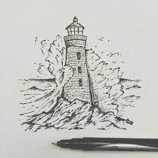 Pin By Dena Rose On Sketchy Lighthouse Drawing Drawings Art Inspiration