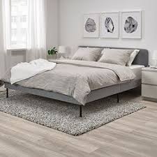 slattum upholstered bed frame knisa light grey 140x200 cm ikea ikea ベッド グレーのベッド ベッドフレーム