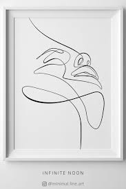Artwork Black And White Line Drawing Art Abstract Face Figure Art Minimal Facial Line Art One Line Etsy In 2020 Line Art Drawings Line Art Minimalist Wall Art