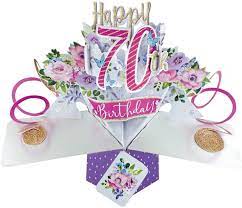 Check spelling or type a new query. Second Nature Pop195 Pop Up Greeting Card For 70th Birthday Flowers Amazon De Stationery Office Supplies