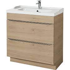 We stock towel racks, storage boxes and baskets, and even corner shelving! Goodhome Imandra Oak Effect Freestanding Vanity Unit Basin Set W 804mm Diy At B Q