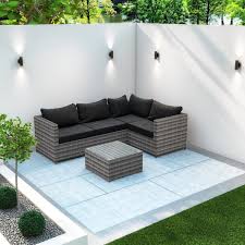 Designed by piergiorgio cazzaniga for the highly regarded belgian company tribù the vis à vis small garden sofa is an outdoor lounge sofa which is part of the stunning vis à vis collection. Grey Rattan Corner Sofa And Table Set Fortrose Furniture123