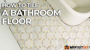 Lay and grout bathroom floor tiles applied leaving little tracks on the floor. How To Tile A Bathroom Floor Diy Bathroom Remodel Youtube