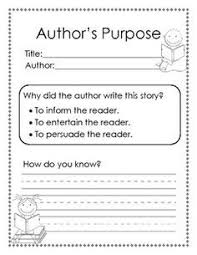 First Grade Author S Purpose Worksheets Google Search Authors Purpose Author S Purpose Worksheet Authors Purpose Activities