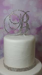 Items Similar To 5 Tall Initial Monogram Wedding Cake Topper Swarovski Crystal Rhinestone Cake Topper Wedding Monogram Monogram Wedding Cake Monogram Wedding