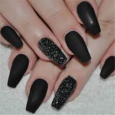Black Acrylic Nail Ideas Coffin 70 Matte Black Coffin Nail Ideas Matte Black Nails Matte Nails Coffin Nails Black Nails With Glitter Black Acrylic Nails Black Coffin Nails