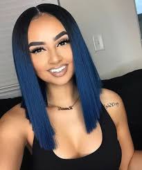 Beautiful Straight Bob Wigs For Black Women Lace Front Wigs Human Hair Wigs Click Picture To See More Hair Styles Trendy Hair Color Blue Hair