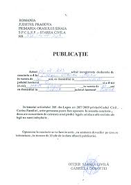 Taxa se achită la casieria stării civile din str. Publicatie Casatorie Lixeanu Octavian Primaria Sinaia