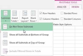 Select the menu and choose the entire pivot table. Suppress Subtotals In Your Excel Pivot Table Reports Dummies