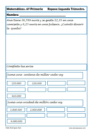 Hola compañeros docentes compartimos y seguiremos compartiendo mientras nos visiten y nos ayuden compartiendo la web, les dejamos en esta ocasión las actividades y ejercicios matemáticos para sexto. 30 Fichas De Matematicas Para Sexto De Primaria