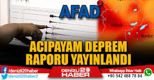 Denizli'de hissedilen deprem nerede oldu? Denizli Acipayam Depremi Raporu Yayinlandi