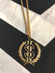 Customize your avatar with the gold money chain and millions of other items. Necklace Gold Metal Money Sign Pendant Chain Boardwalk Vintage