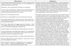 Writing Classroom Observations Classroom Observation Teacher Observation Teacher Reflection