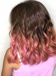 Pink Tipped Hair In 2021 Brown Hair Pink Tips Hair Brunette Hair