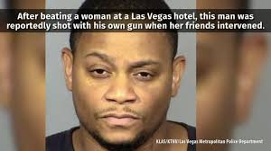 Report: Man beating woman at Las Vegas hotel was shot with own gun