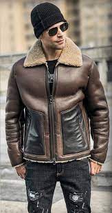 Men S Shearling Jacket B3 Flight Jacket Imported Wool From Australia Short Leather Jacket Mans Sheeps Mens Shearling Jacket Leather Jacket Cool Jackets For Men