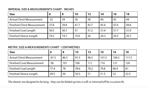 ladies pixie pea coat size chart materials list twig tale