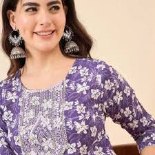 White & Purple Kurti