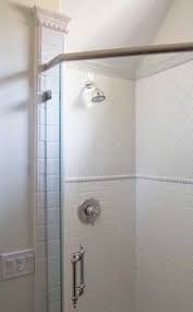 Whether or not you are installing the chair rail to prevent damage to the wall, compare its height to your furnishings. Pin By Teresa Thomassen On Bath White Subway Tile Shower Traditional Bathroom Bathroom Inspiration