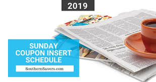 2019 Sunday Coupon Insert Schedule Printable Calendar Sunday Coupons Coupon Inserts Sunday Paper Coupons