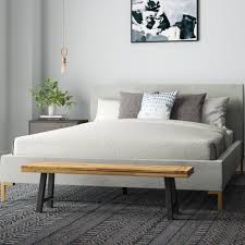 Light gray upholstery gracing the arched tufted headboard sports a textural weave that feels fresh and now. Allmodern Seda Upholstered Platform Bed Reviews Wayfair