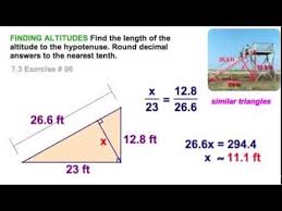 In terms of our triangle, this theorem simply states what we have already shown: 7 3 Altitude To Hypotenuse Youtube