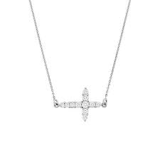 Use the provided polishing cloth to gently wipe this item clean, then remove any remaining tarnish with mild diluted soap. Roberto Coin White Gold Diamond Sideways Cross Necklace 001857awchx1