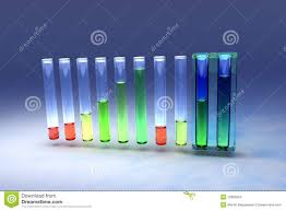 Ten Test Tubes With Colored Liquids Stock Illustration