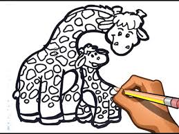 Jirafa con su bebã© dibujo para colorear. Dibujo Facil De Mama Jirafa Y Bebe Jirafa Aprender A Dibujar Jirafas De La Selva Youtube
