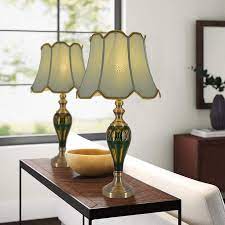 Table Lamps For Living Room Set Of 2 Classical 28 Inch Glass Green Lamps Living Room Table Lamps For Bedroom Beautiful Table Lamp