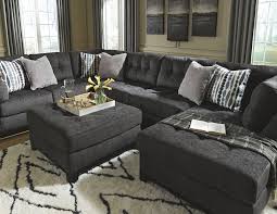 Reidshire Oversized Ottoman Steel Black Sectional Living Room Grey Couch Living Room Dark Grey Couch Living Room