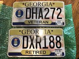 Georgia Veteran Retired Military Plates 2019 From Kate Fred License Plate Baking Ingredients Plates