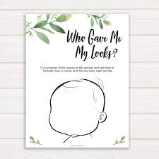 Baby Looks Game Printable Baby Shower Games Who Gave Me My Etsy Funny Baby Shower Games Fun Baby Shower Games Baby Shower Funny
