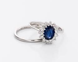 1 Carat Sapphire Wedding Set White Gild 14k Engagement Etsy Engagement Rings Wedding Bands Set Sapphire Wedding Set Vintage Wedding Band Sets