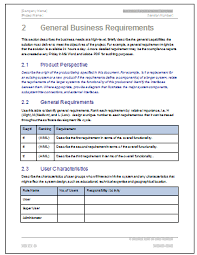 Report Specification Template 2 Templates Example Templates Example Business Requirements Document Templates Business Writing