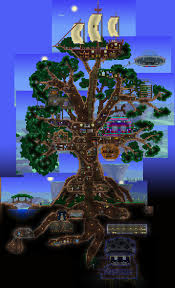 Giant Living Treehouse Tree House Terraria House Ideas Terraria House Design