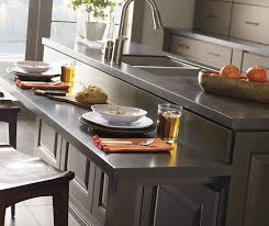 Actually, painting all the trim a beige/greige color is very on trend right now. Gray Kitchen Island With Cherry Cabinets Decora