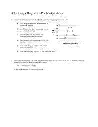 Chem 30 4 3 Energy Diagrams Practice With Key Chem30 Wmci