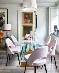 Like The Idea Of These Kitchen Chairs Not Pink But The Peekaboo In Back Assuming Wipeable With Ki Glass Dining Room Table Wall Sconces Living Room Interior